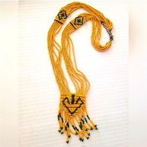 Rare - Fabulous Vintage Ethnic Beaded Necklace w/intricate detail & design.